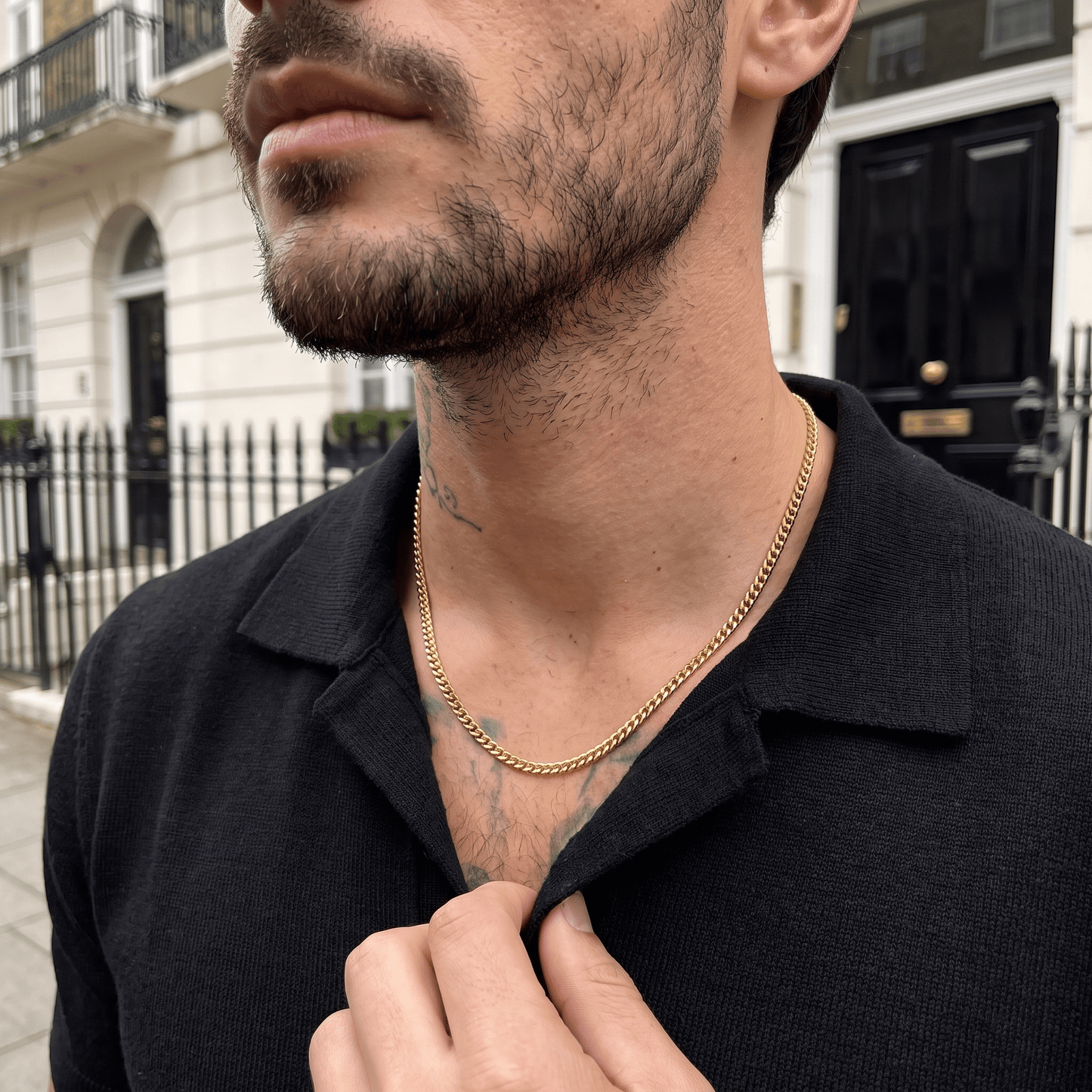 Men's minimalist Cuban link chain necklace - Hatton by Forge & Foundry, view 10