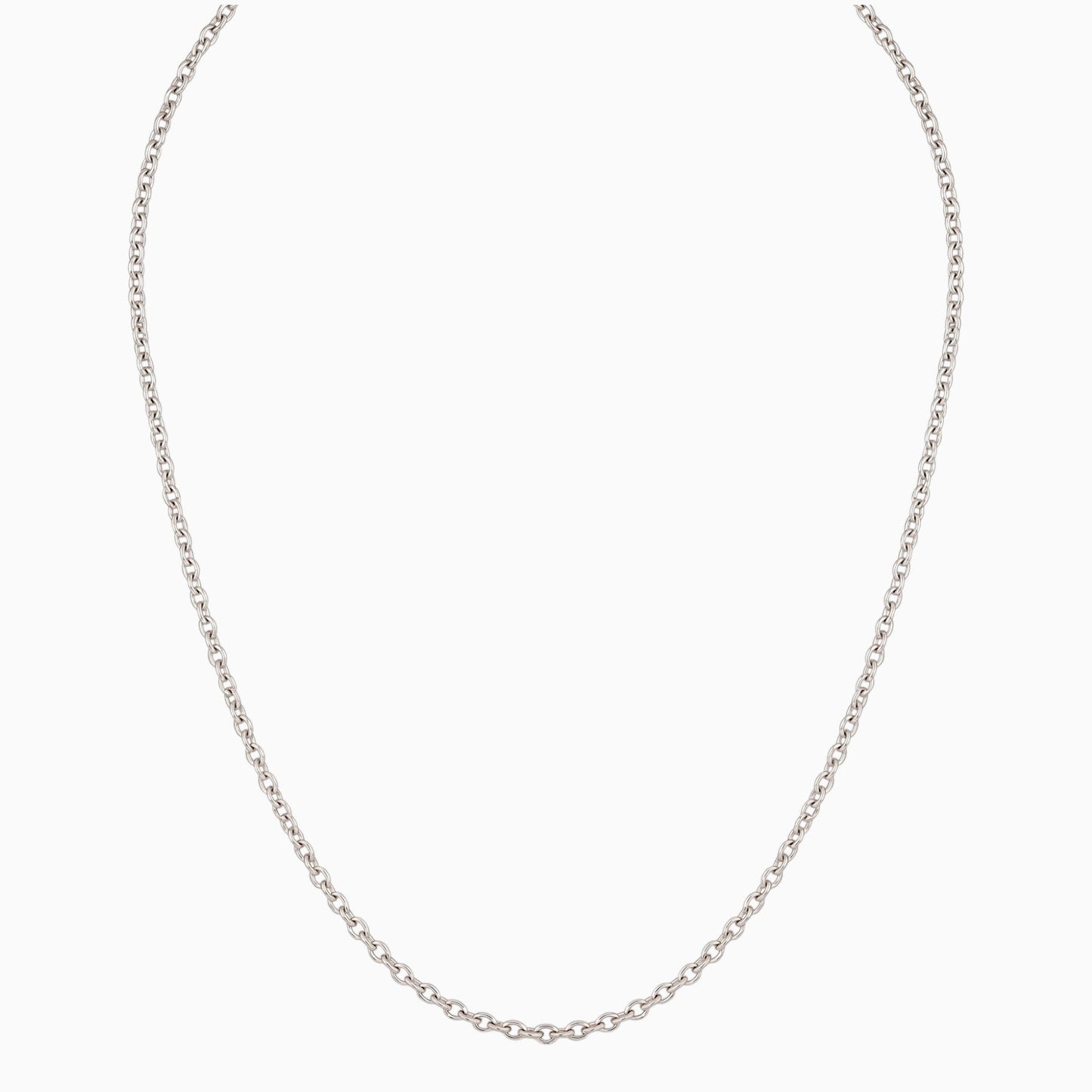 Men's minimalist silver oval chain necklace - Hatton by Forge & Foundry