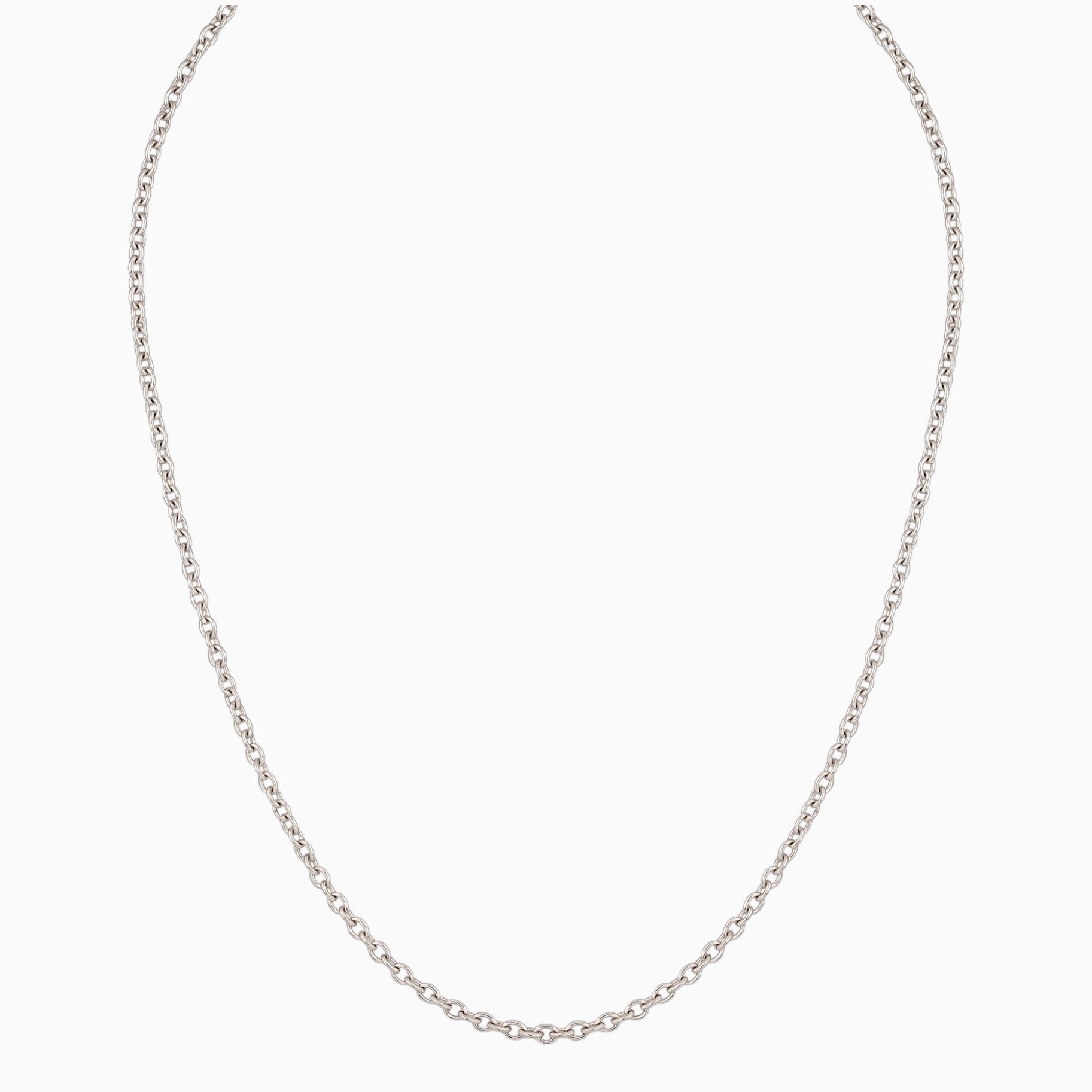 Men's minimalist silver oval chain necklace - Hatton by Forge & Foundry