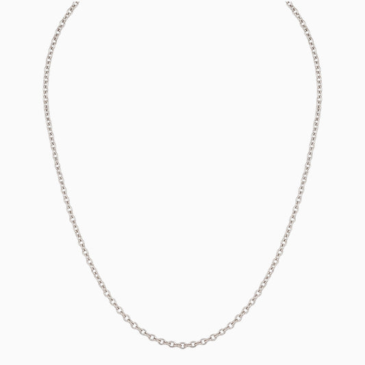 Men's minimalist silver oval chain necklace - Hatton by Forge & Foundry