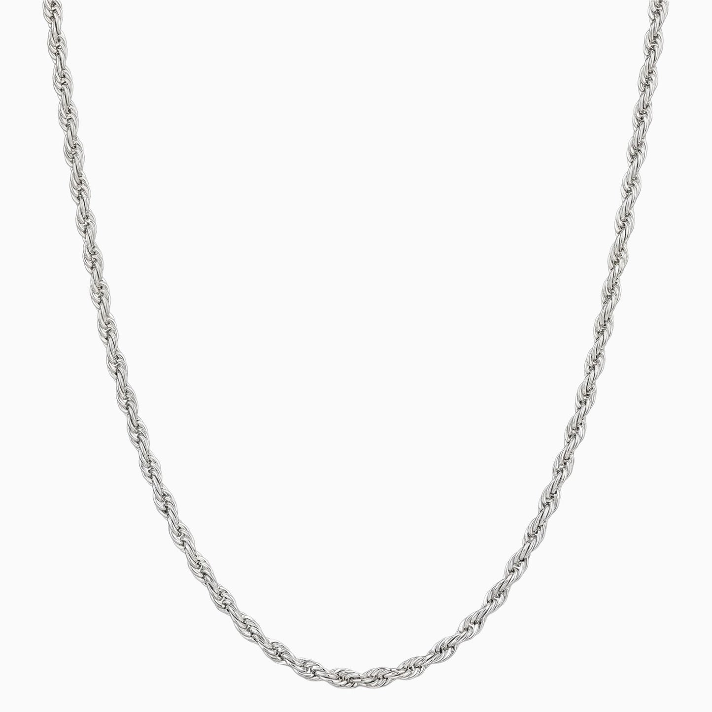 Men's minimalist silver rope chain necklace - Hatton by Forge & Foundry