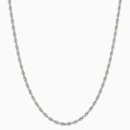 Men's minimalist silver rope chain necklace - Hatton by Forge & Foundry