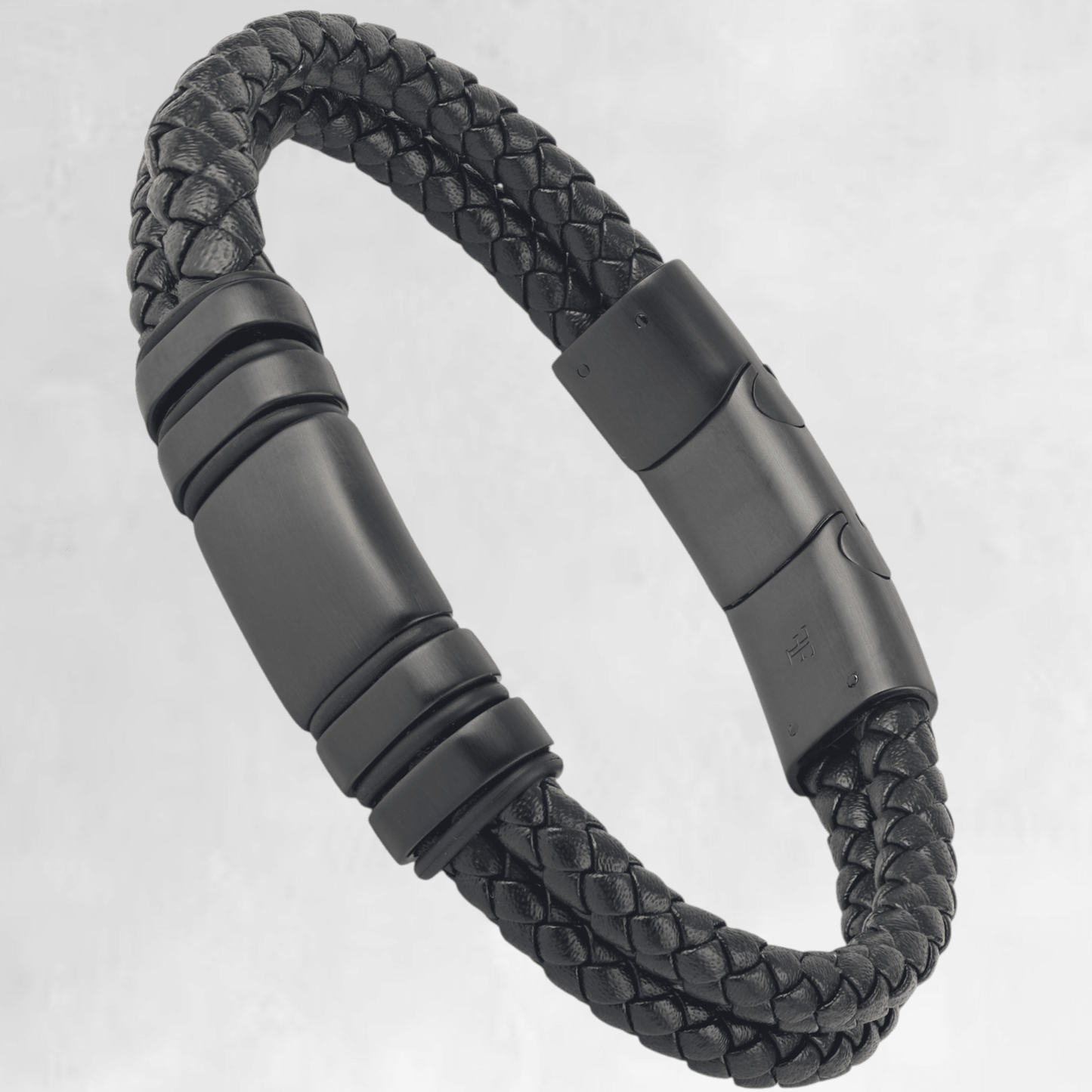 NAVARRO [DOUBLE LEATHER - BLACK - PERSONALISED] - Forge & FoundrybraceletForge & Foundry