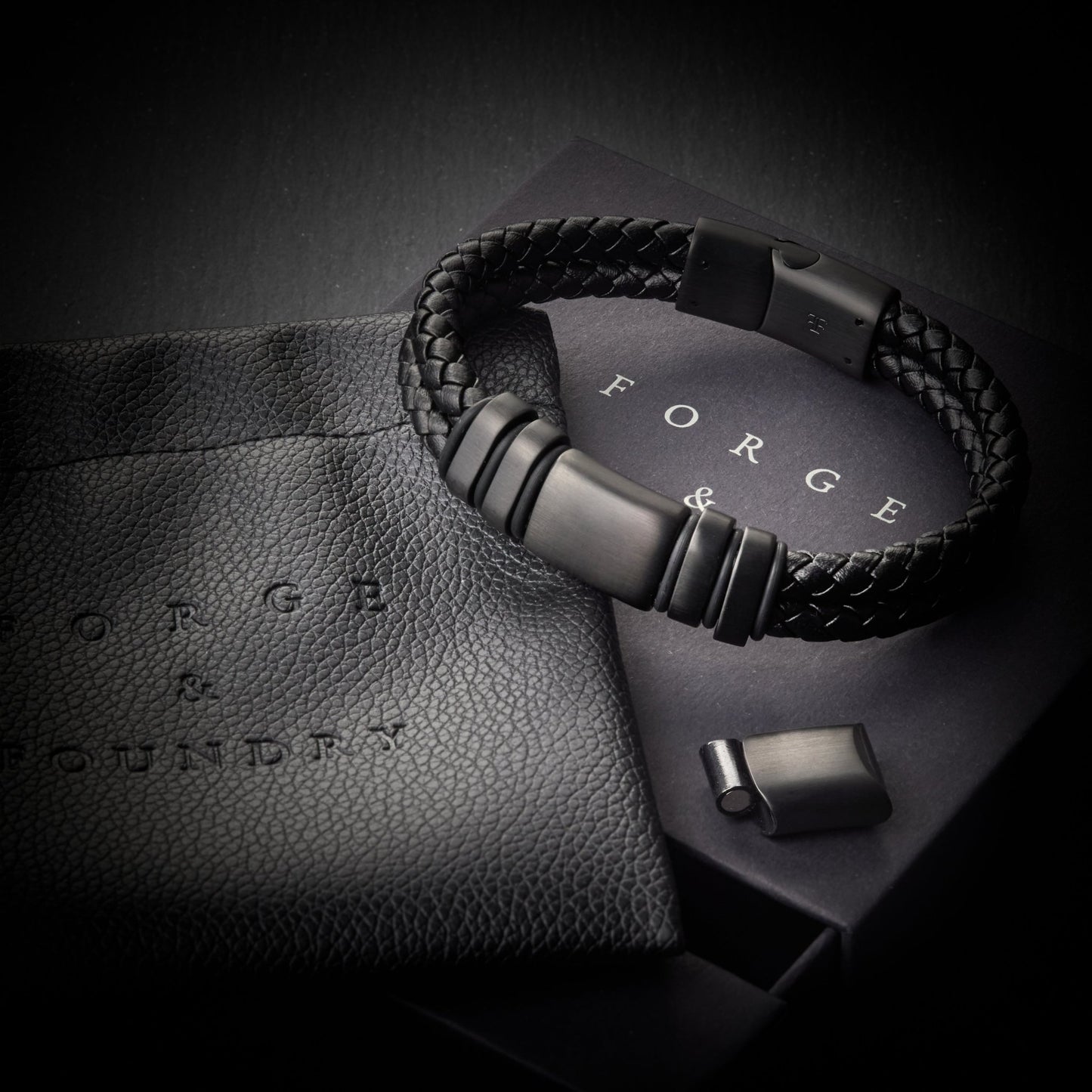 NAVARRO [DOUBLE LEATHER - BLACK] - Forge & FoundrybraceletForge & Foundry