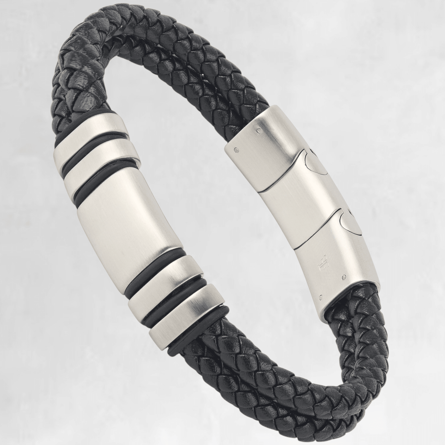 NAVARRO [DOUBLE LEATHER - SILVER - PERSONALIZED] - Forge & FoundrybraceletForge & Foundry