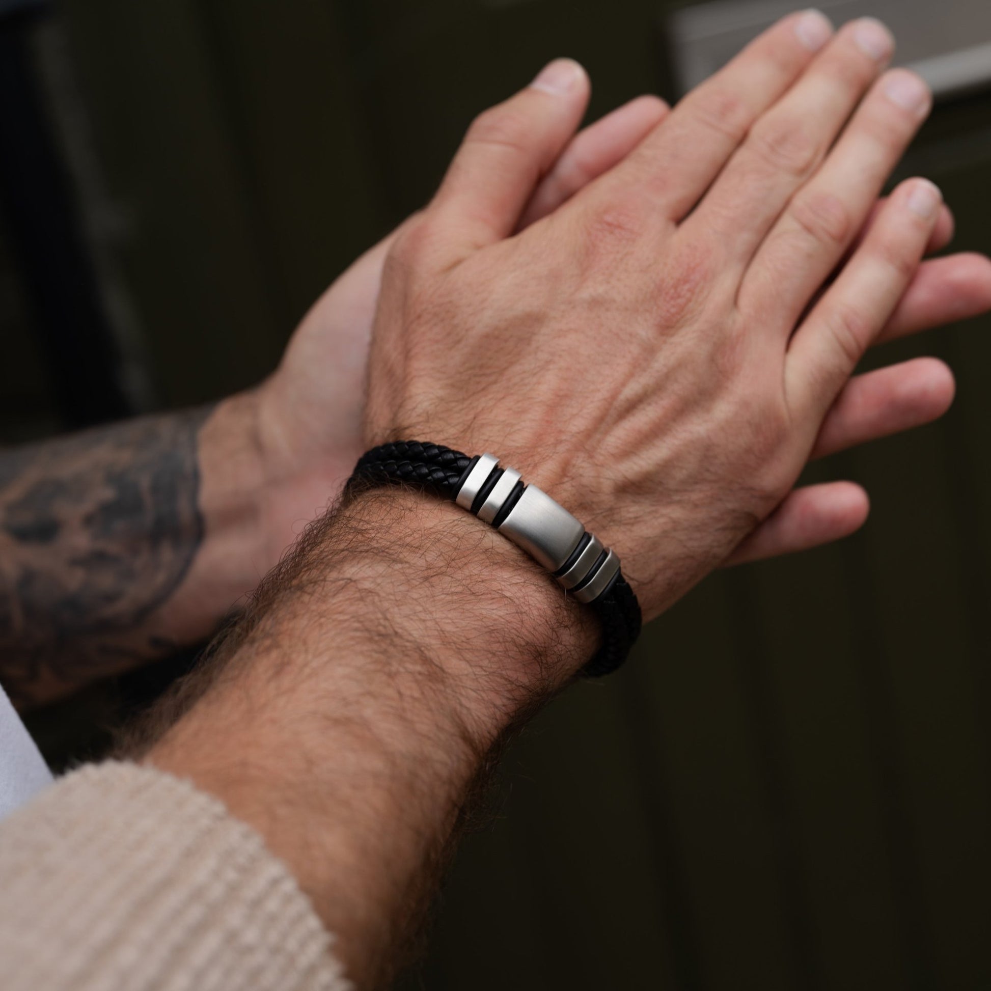 NAVARRO [DOUBLE LEATHER - SILVER] - Forge & FoundrybraceletForge & Foundry