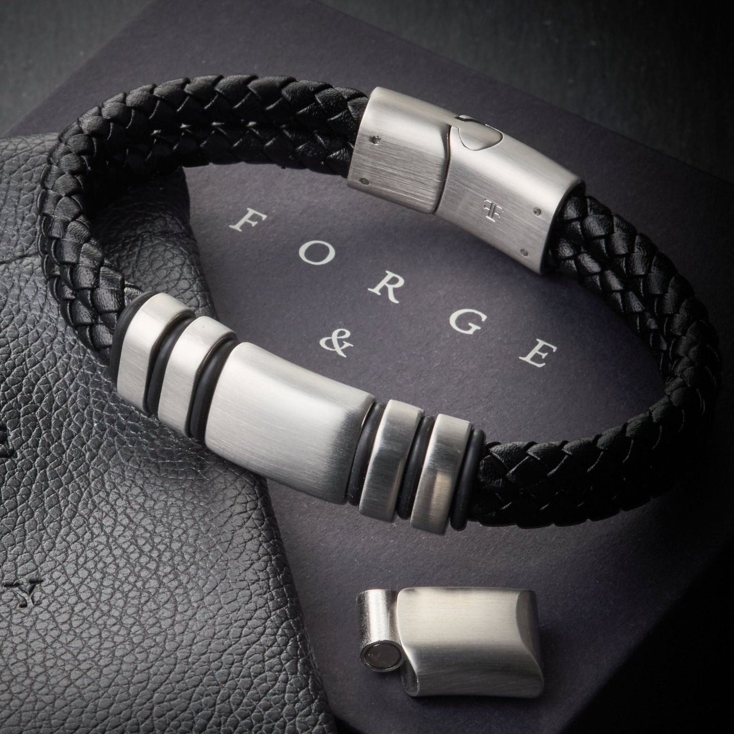 NAVARRO [DOUBLE LEATHER - SILVER] - Forge & FoundrybraceletForge & Foundry