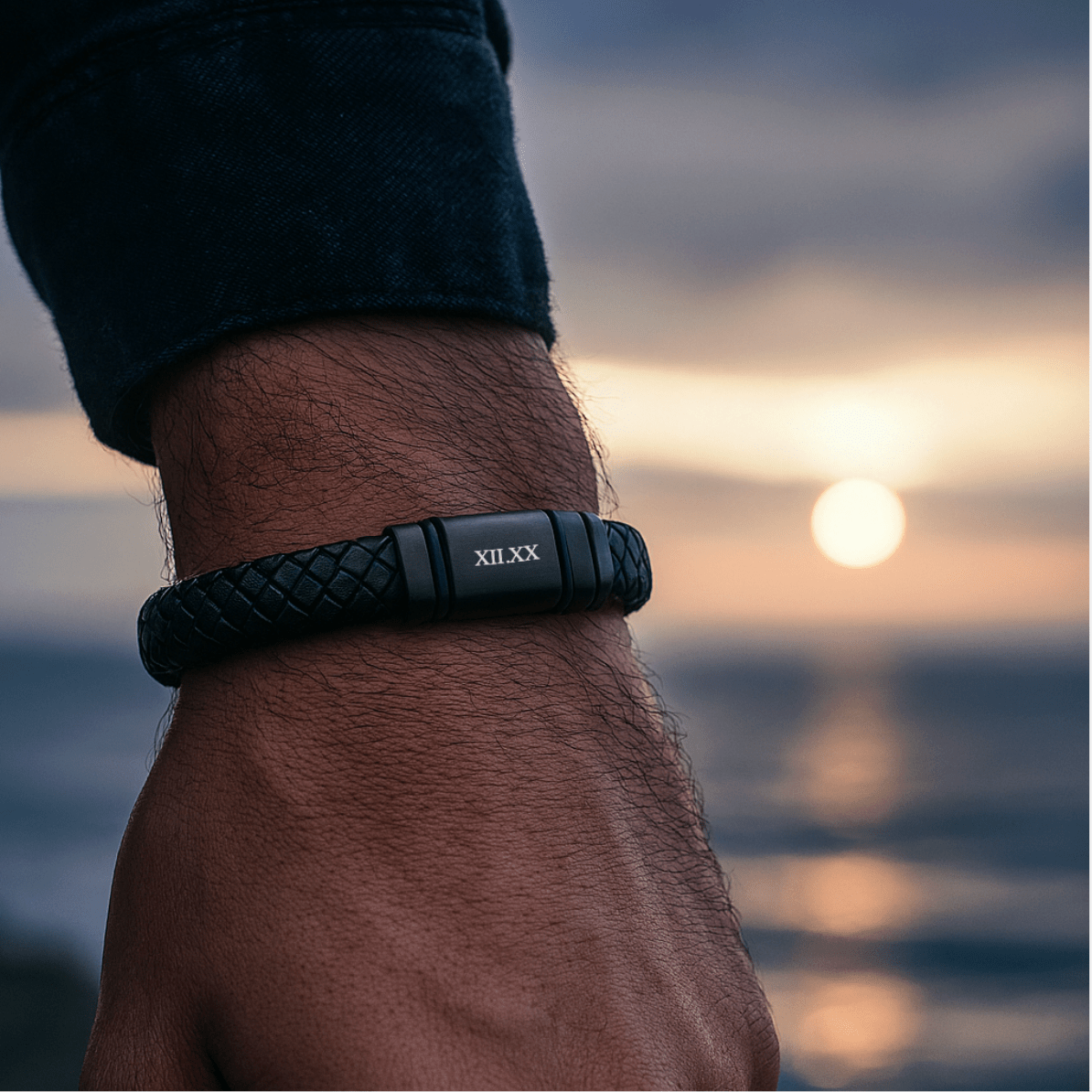 NAVARRO [SINGLE LEATHER - BLACK - PERSONALIZED] - Forge & FoundrybraceletForge & Foundry