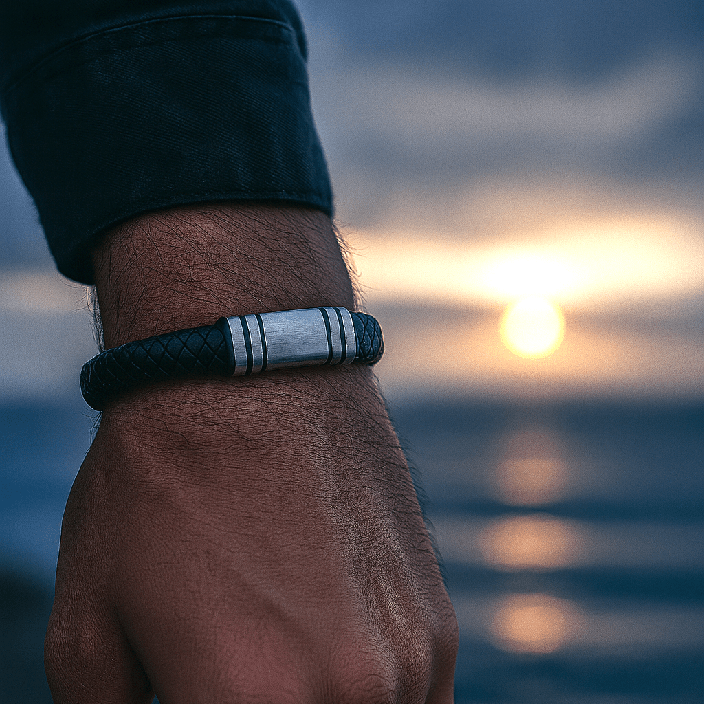 NAVARRO [SINGLE LEATHER - SILVER] - Forge & FoundrybraceletForge & Foundry