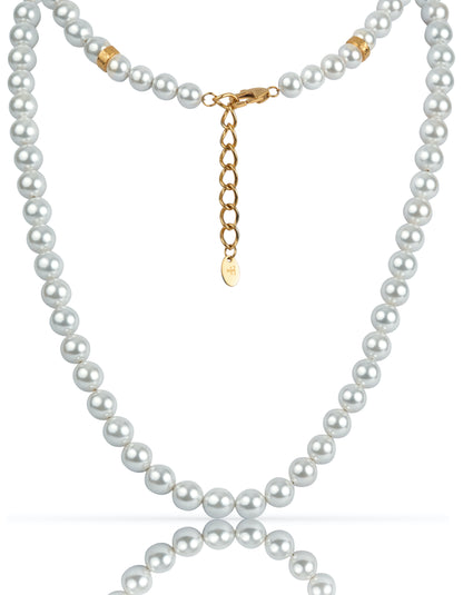 8mm Gold Pearl Necklace and Bracelet Collection