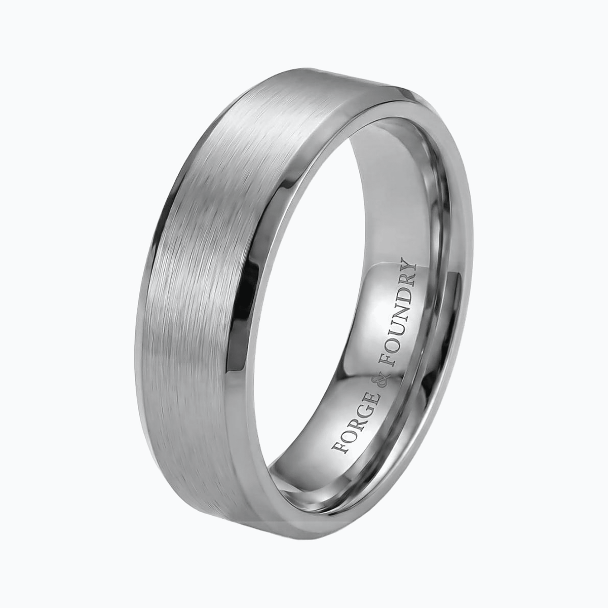 Personalised Men's 5mm Bevelled Titanium Wedding Ring - Forge & FoundryringForge & Foundry