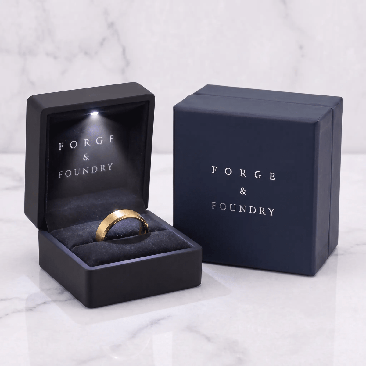 Personalised Men's 5mm Bevelled Titanium Wedding Ring - Forge & FoundryringForge & Foundry