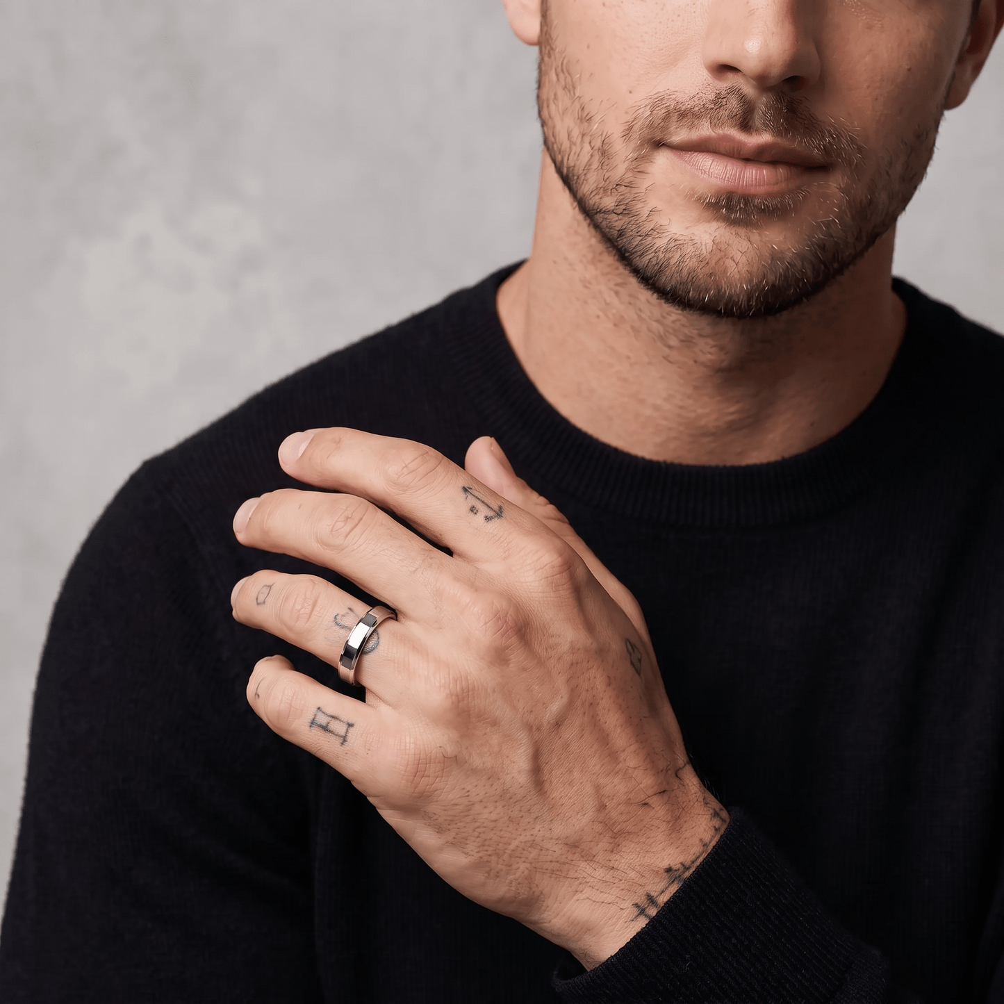 Personalised Men's 5mm Bevelled Titanium Wedding Ring - Forge & FoundryringForge & Foundry