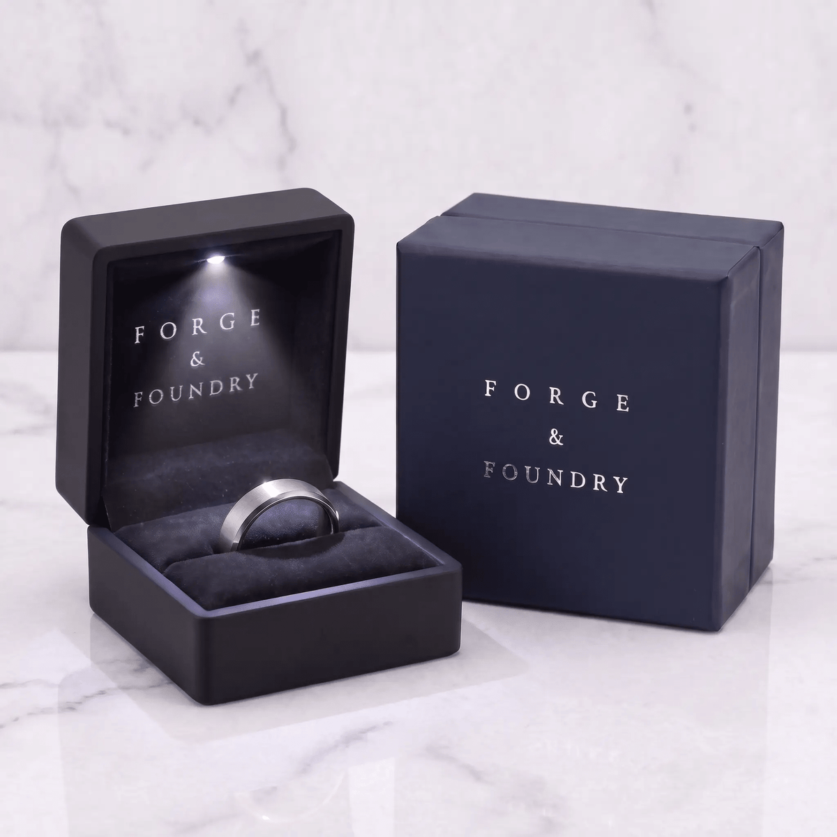 Personalised Men's 5mm Bevelled Titanium Wedding Ring - Forge & FoundryringForge & Foundry