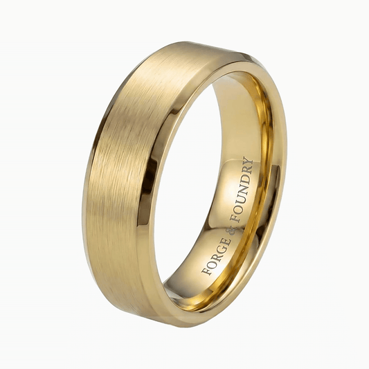 Personalised Men's 5mm Bevelled Titanium Wedding Ring - Forge & FoundryringForge & Foundry