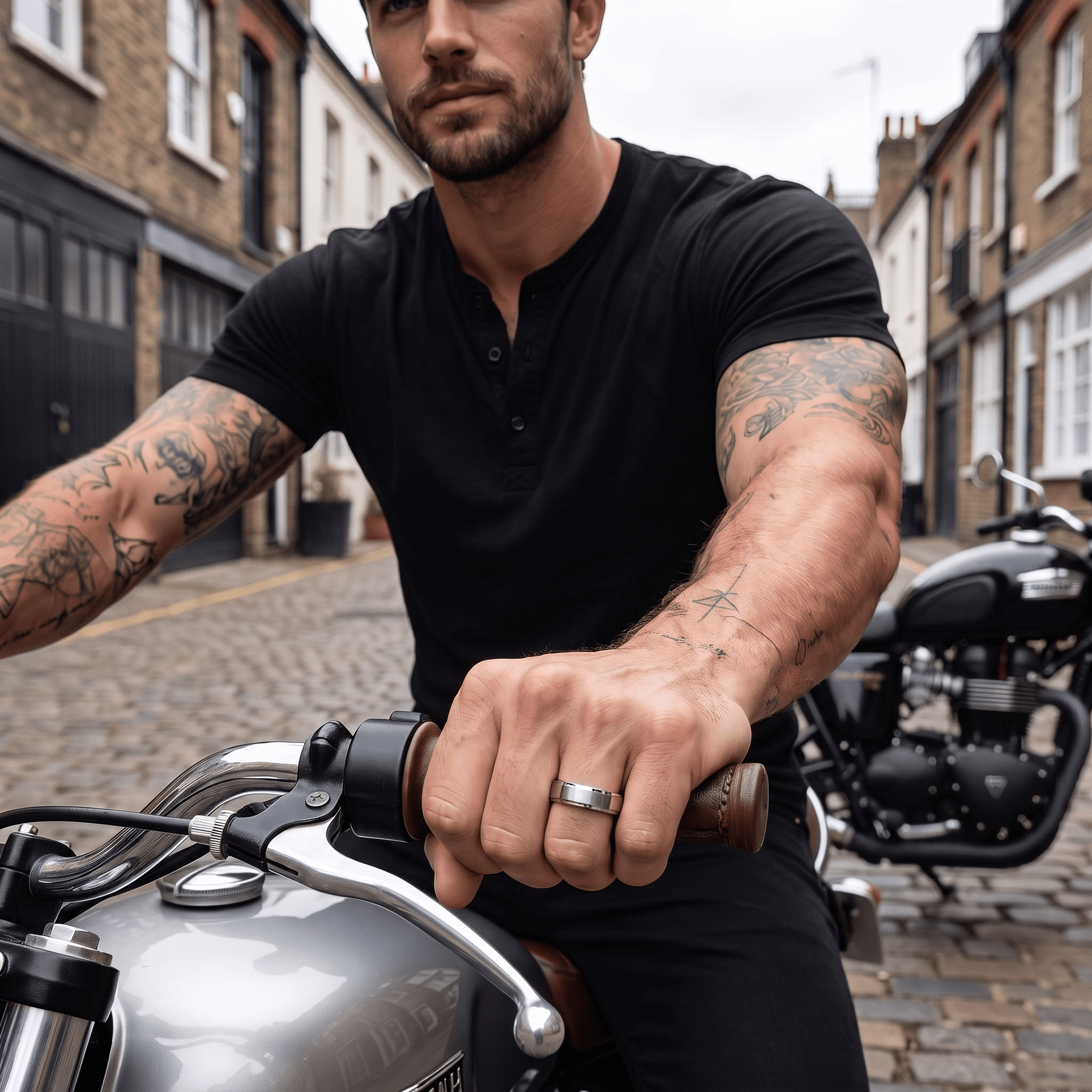 Personalised Men's 5mm Bevelled Titanium Wedding Ring - Forge & FoundryringForge & Foundry
