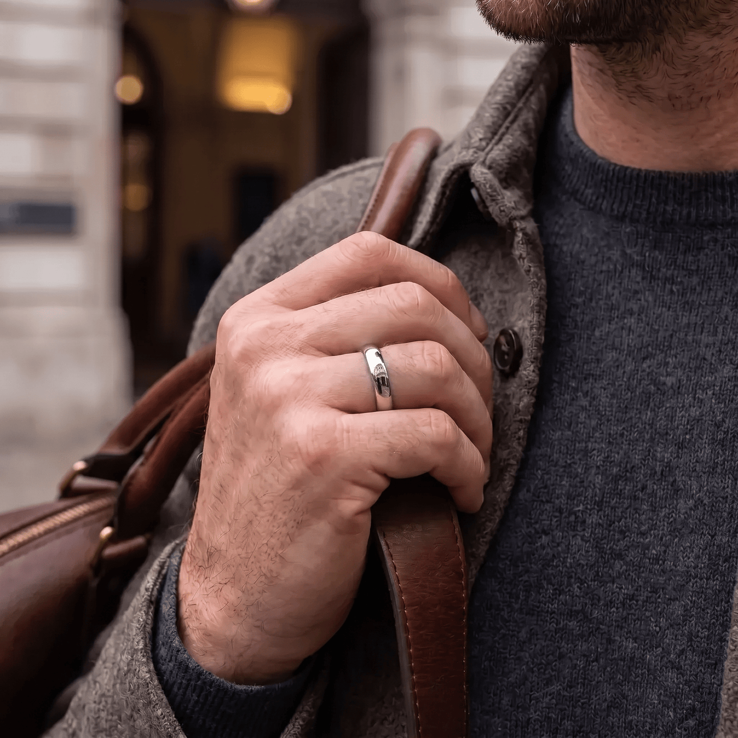 Personalised Men's 5mm Court Titanium Wedding Ring - Forge & FoundryringForge & Foundry