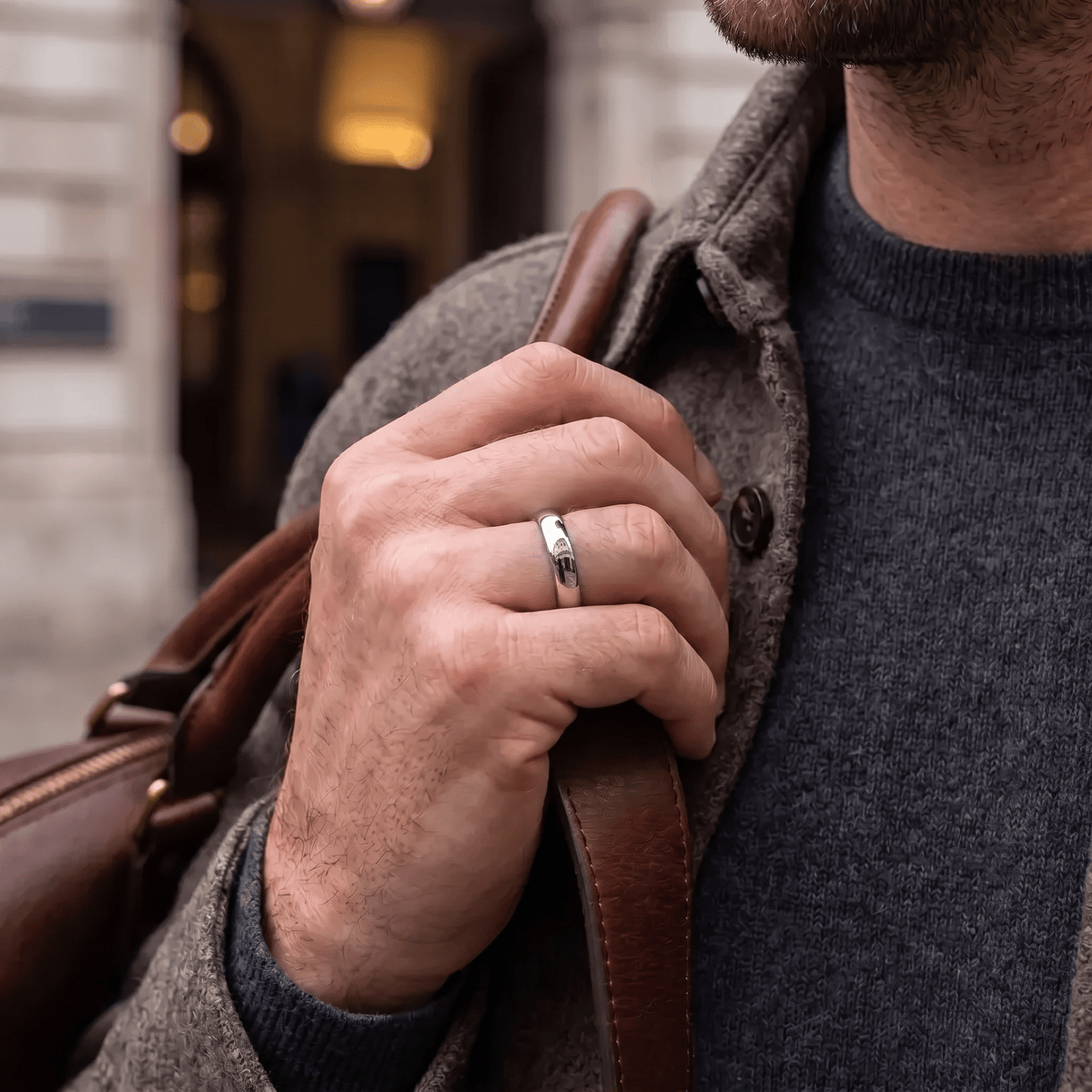 Personalised Men's 5mm Court Titanium Wedding Ring - Forge & FoundryringForge & Foundry