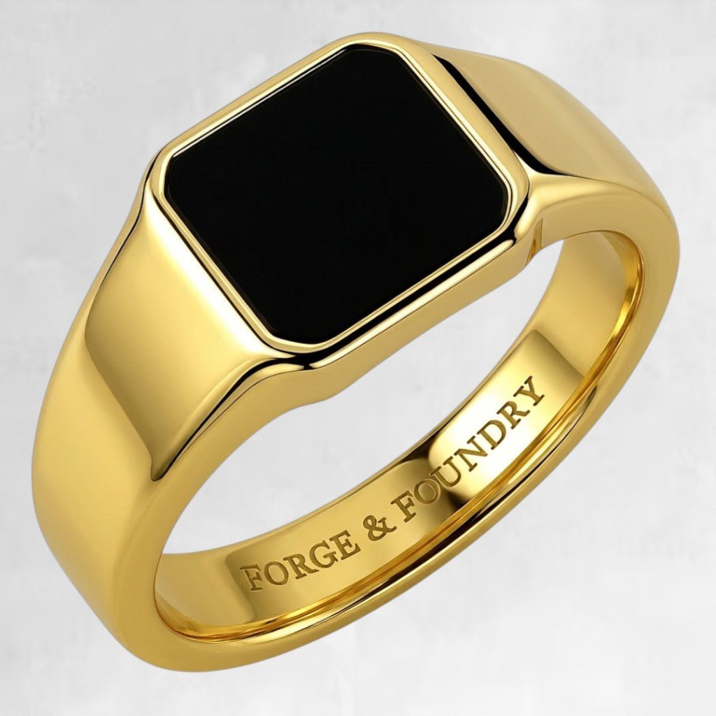 PERSONALIZED GOLD SIGNET RING - Forge & FoundryringForge & Foundry
