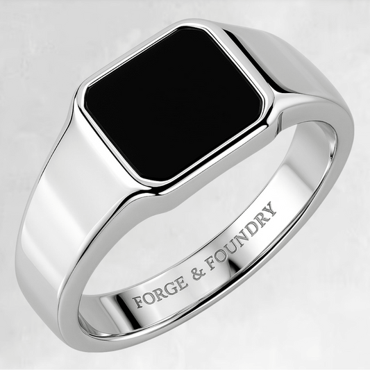 PERSONALIZED SILVER SIGNET RING - Forge & FoundryringForge & Foundry