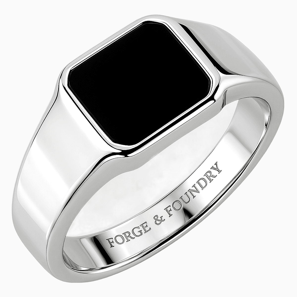 SILVER ONYX SIGNET RING - Forge & FoundryringForge & Foundry