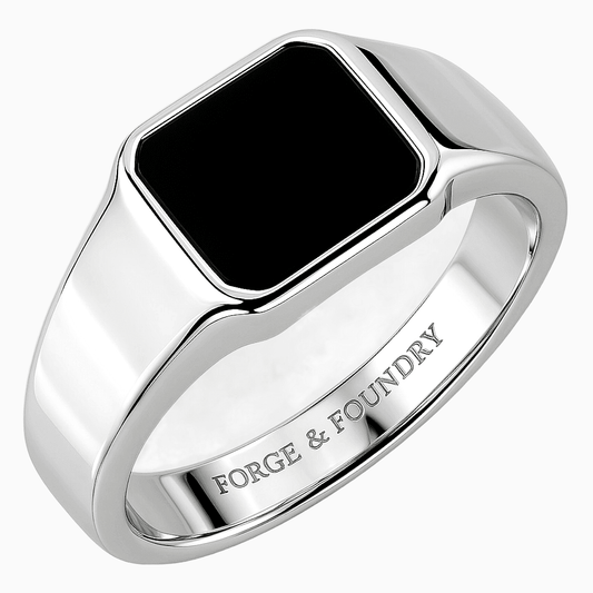SILVER ONYX SIGNET RING - Forge & FoundryringForge & Foundry