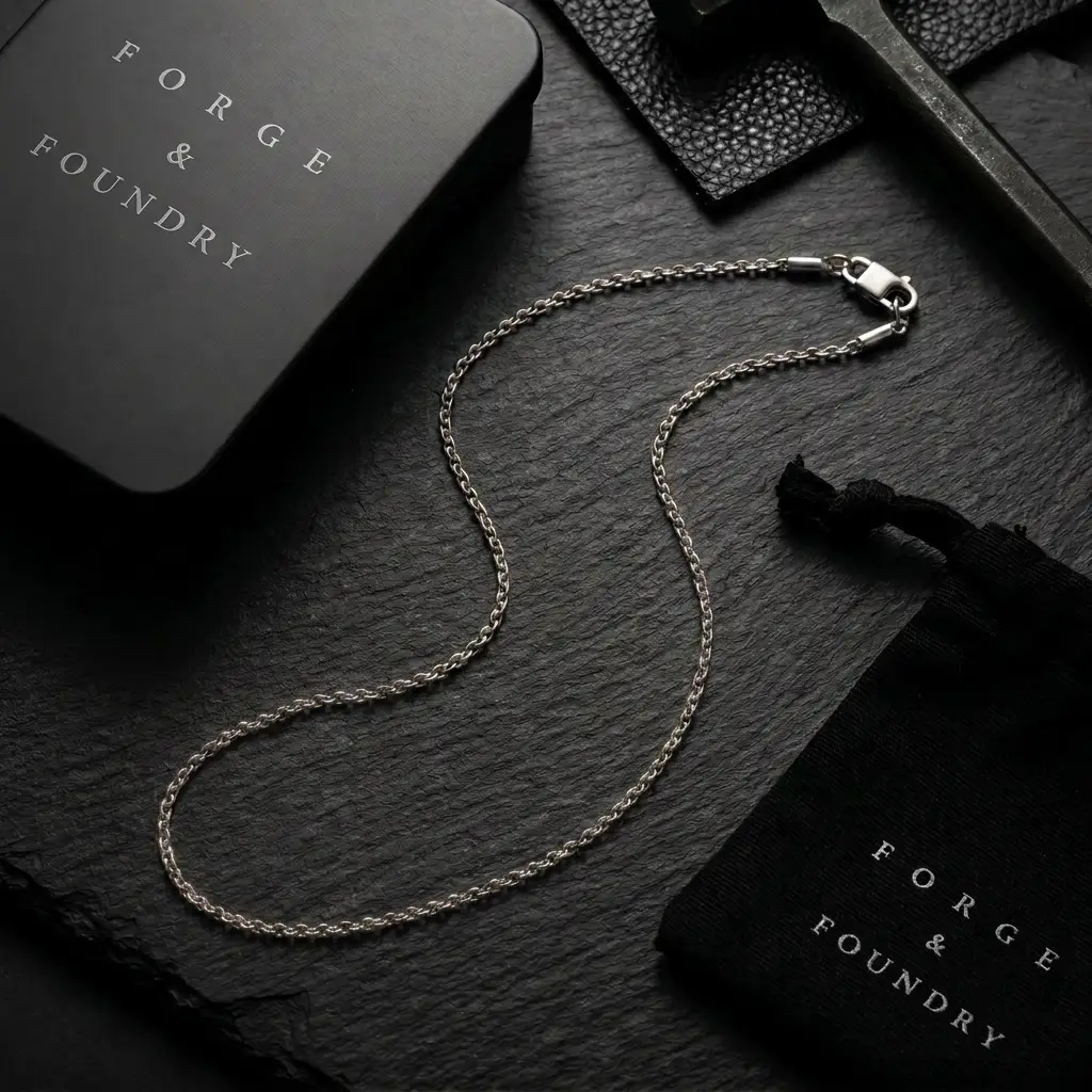 HATTON [MINIMALIST SILVER OVAL CHAIN]