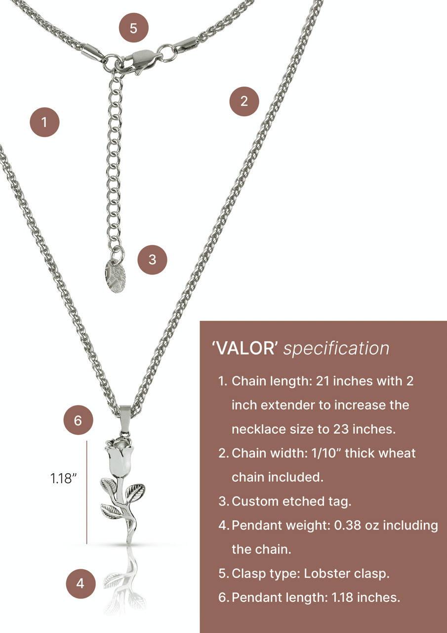 VALOR [925 SILVER ROSE] - Forge & FoundryPendantForge & Foundry