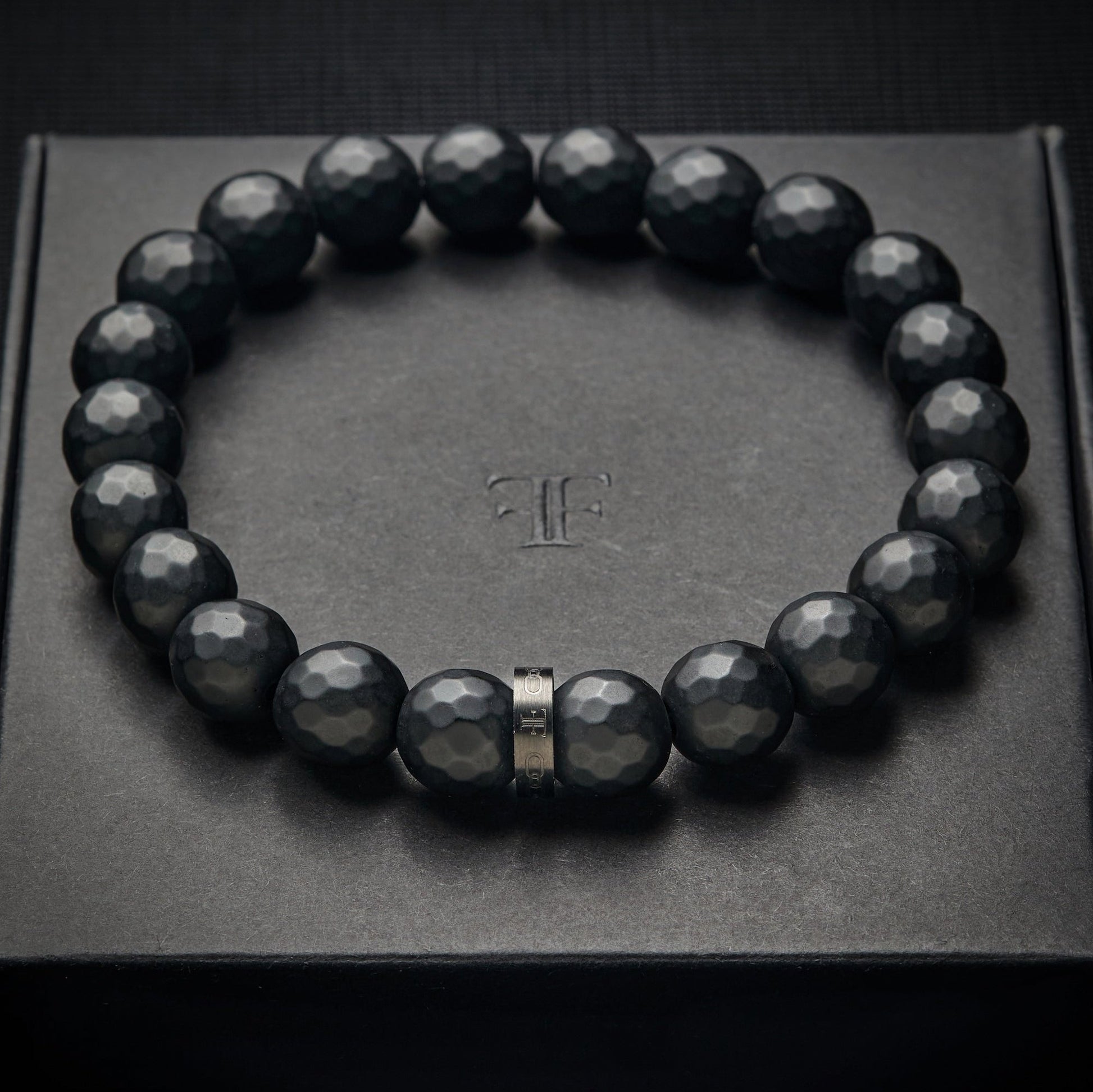 Men's Black Onyx Stone Bracelet - On packaging