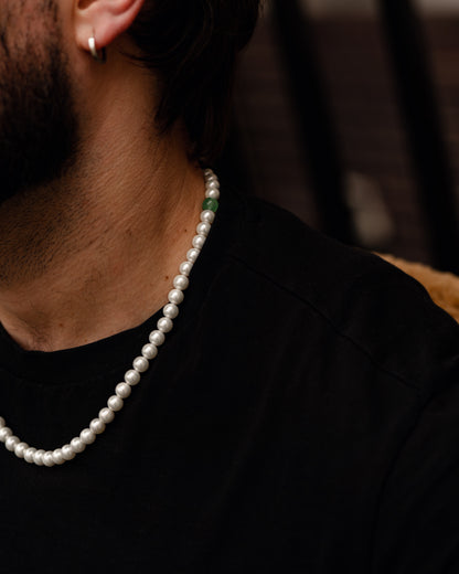 8mm Shell Pearl Necklace - Aventurine