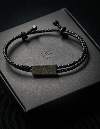 Leather Bracelet "DAPLYN" (Black Etched)