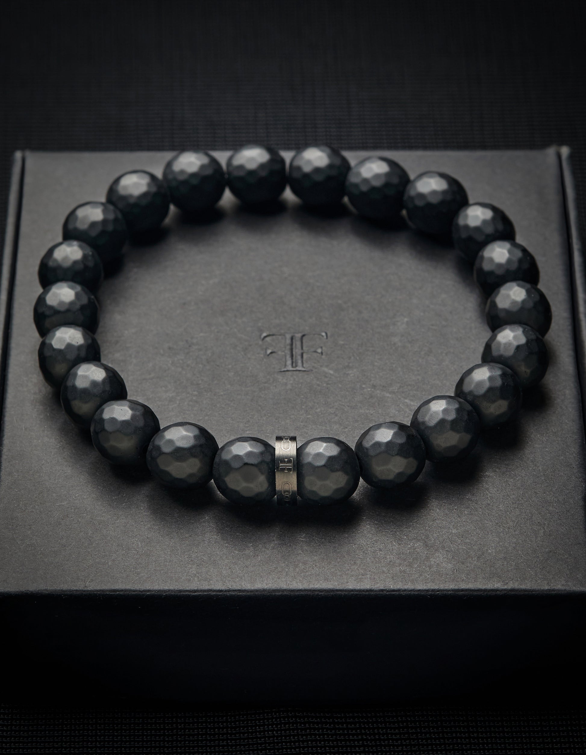 Men's Black Onyx Stone Bracelet - On packaging