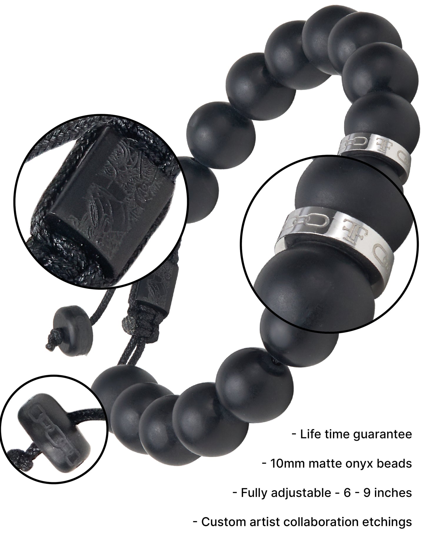 Adjustable Bead Bracelet "NAPIER" - Silver