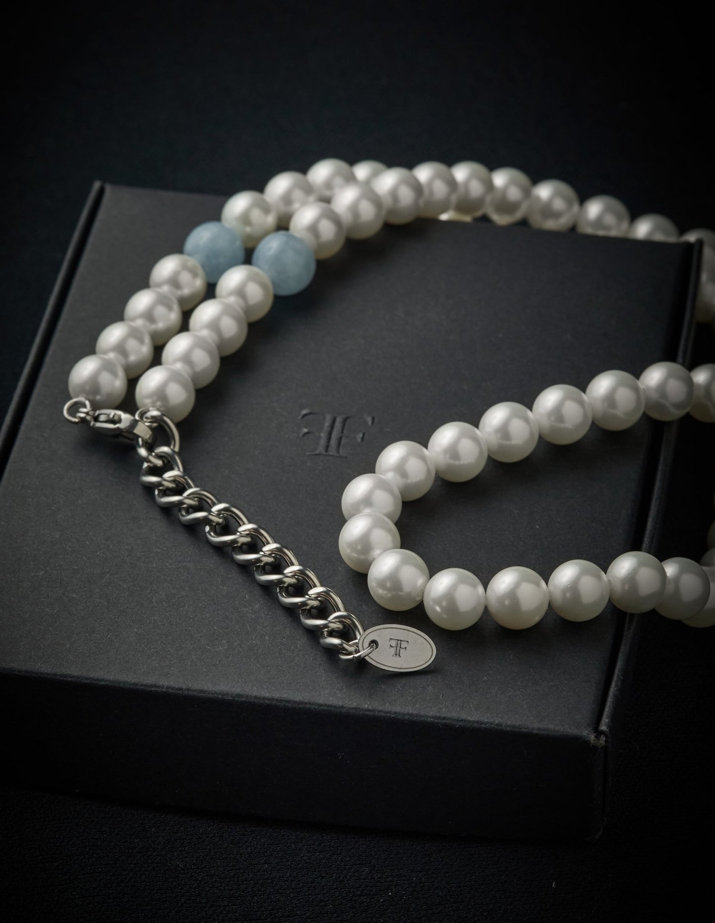 FORTIER [8MM PEARL NECKLACE - AQUAMARINE] - Forge & FoundryPearlForge & Foundry