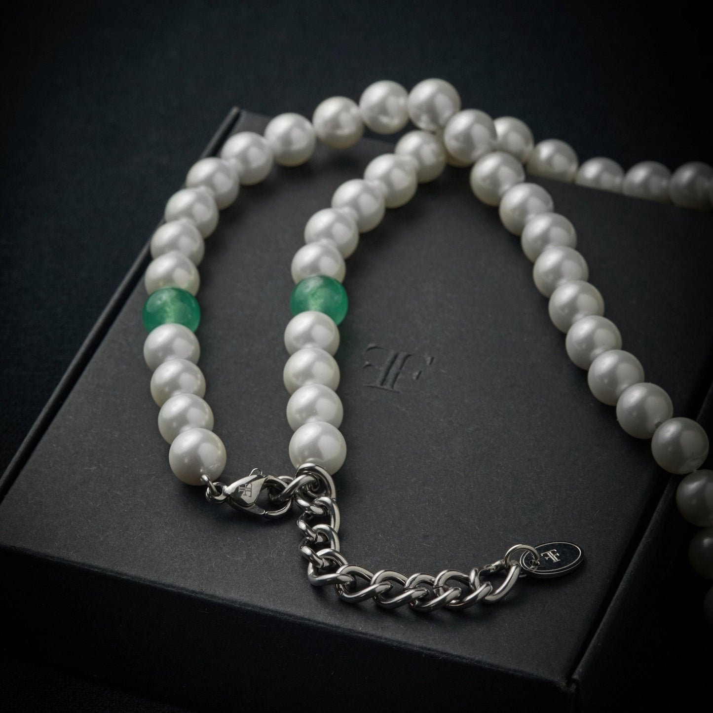 FORTIER [8MM PEARL NECKLACE - GREEN AVENTURINE] - Forge & FoundryPearlForge & Foundry