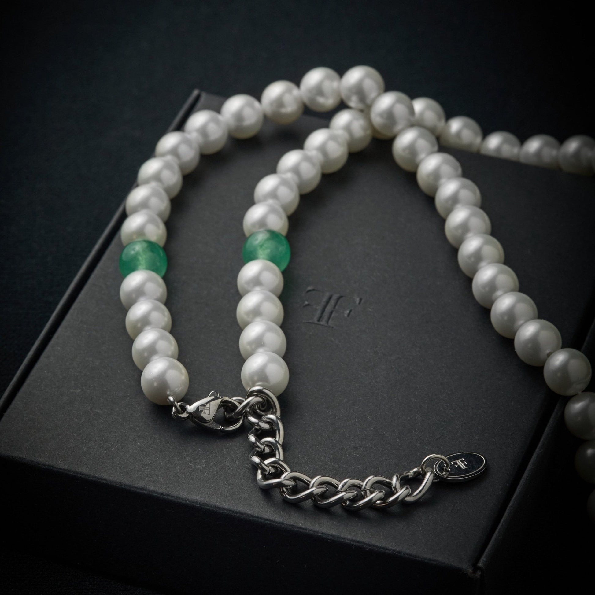 FORTIER [8MM PEARL NECKLACE - GREEN AVENTURINE] - Forge & FoundryPearlForge & Foundry