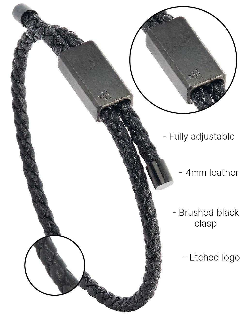 Leather Bracelet "DRAPERS" (Single Clasp)